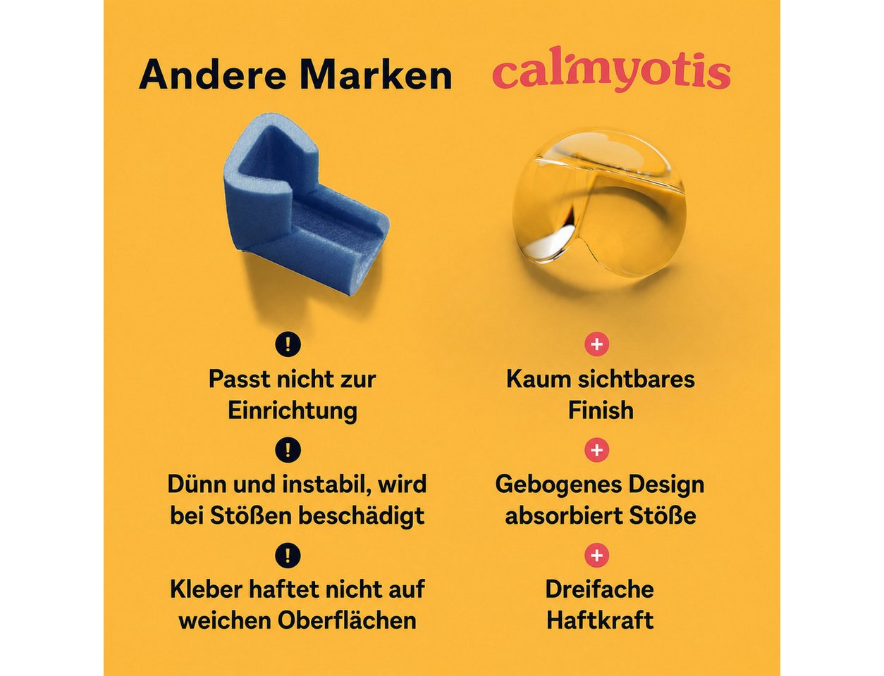 AIMAX Kindersicherung Eckenschutz 24 Stück transparent selbstklebend für Tisch und Möbel, Kantenschutz für Ecken an Holz Glas Metall Schrank und Arbeitsplatte Bild 3
