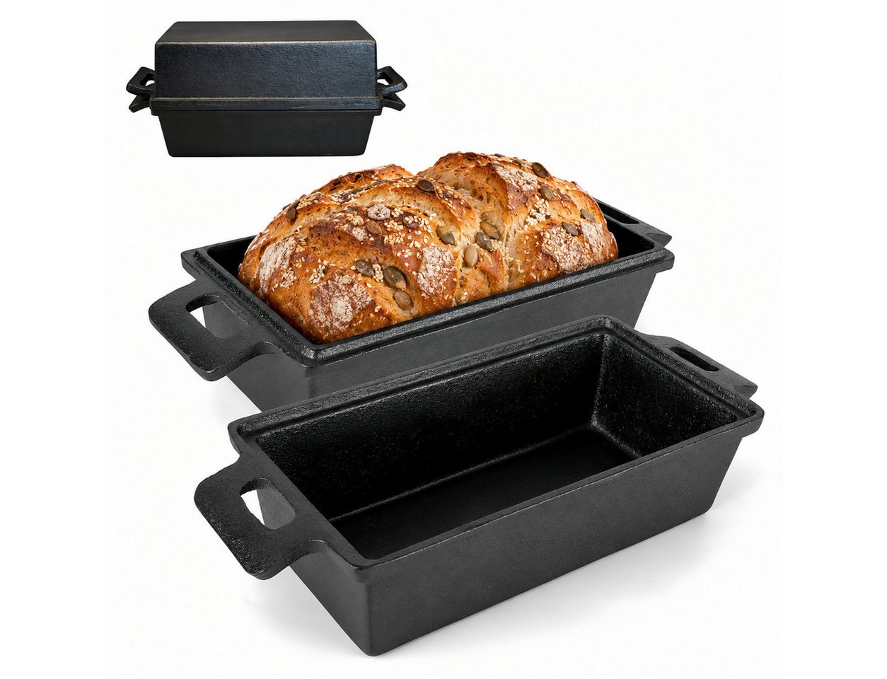 GLIESE POWER Brotbackform 23 cm – Gusseisen Topf zum Brotbacken, Gusseisen-Brotbackform 23 cm – gleichmäßige Hitze, knusprige Kruste Bild 2