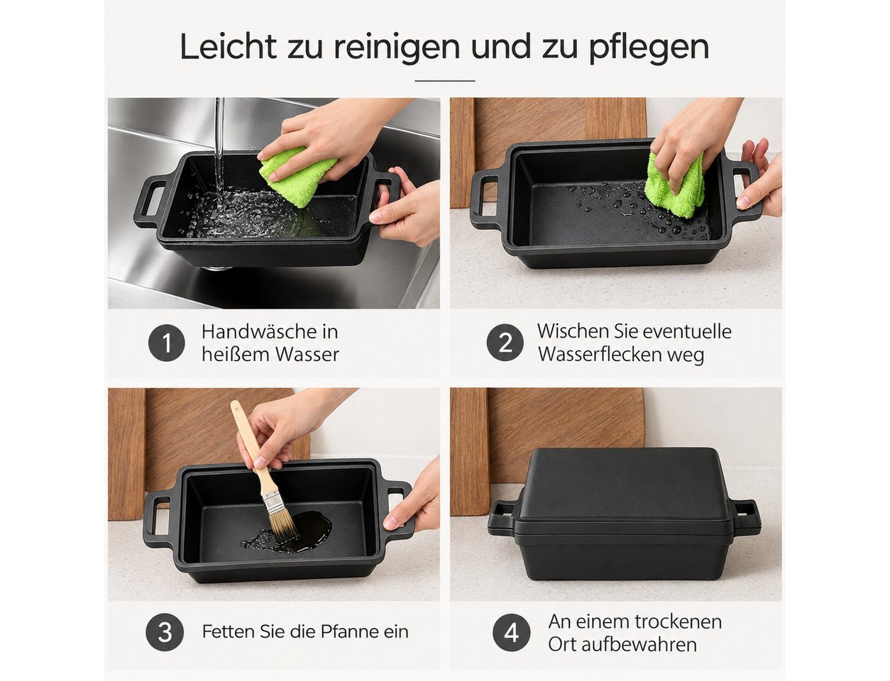 GLIESE POWER Brotbackform 23 cm – Gusseisen Topf zum Brotbacken, Gusseisen-Brotbackform 23 cm – gleichmäßige Hitze, knusprige Kruste Bild 4