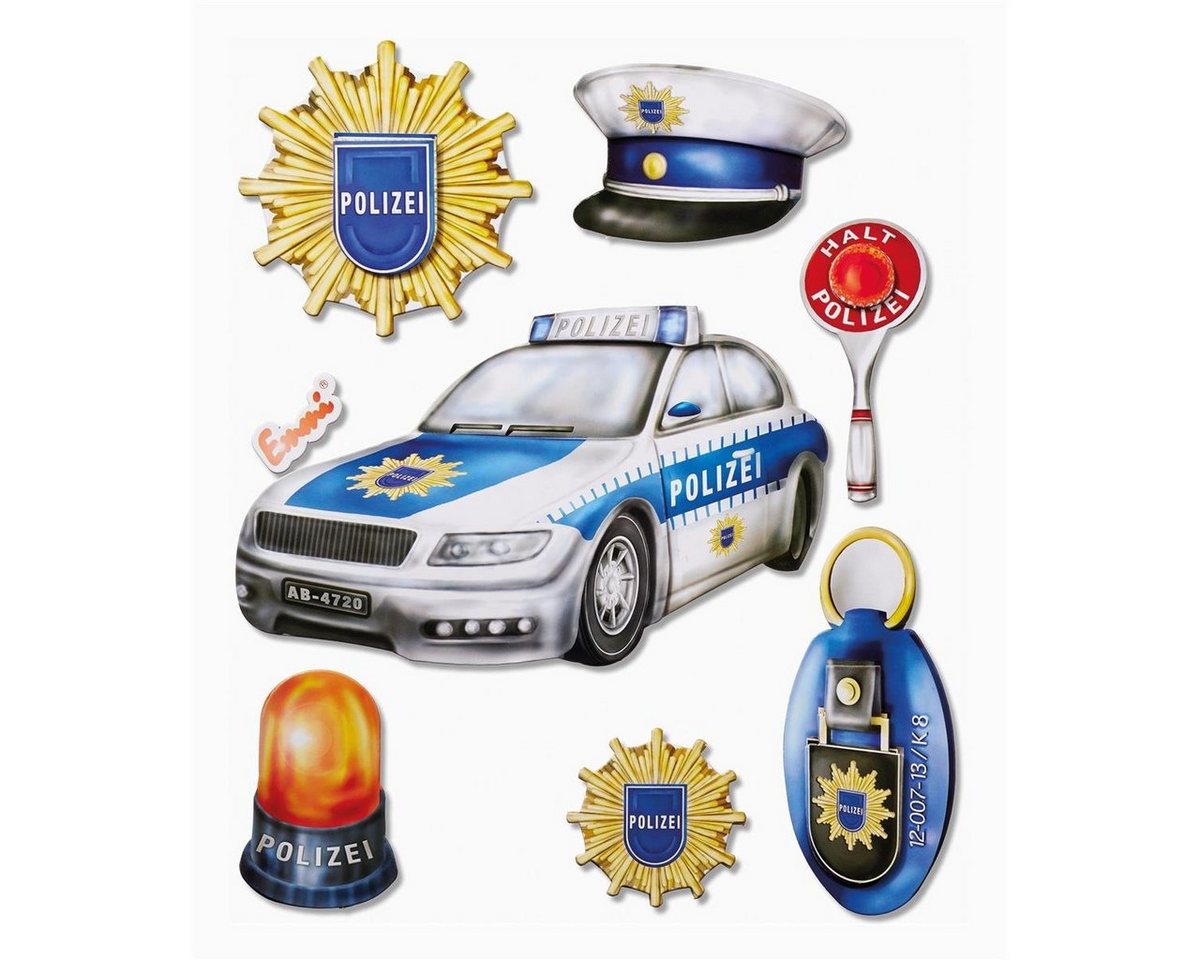 Roth Sticker Roth XXL 3D-Sticker Polizei 30x30cm, 8 Teile