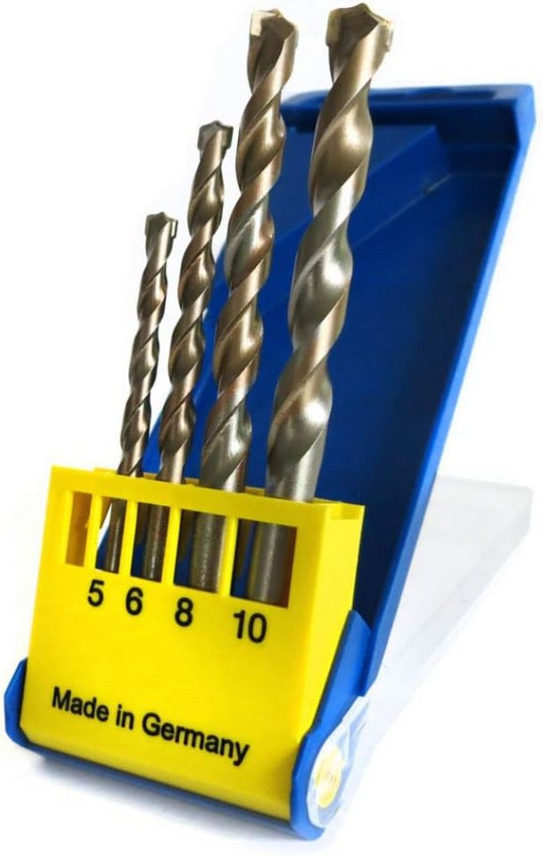 S&R Betonbohrer Steinbohrer Set Qualität Made in Germany, mit zylindrischem Schaft, (Set, 4-tlg 5x85, 6x100, 8x120, 10x120 mm), für Beton, Ziegel, Naturstein und Kunststein. Bild 3