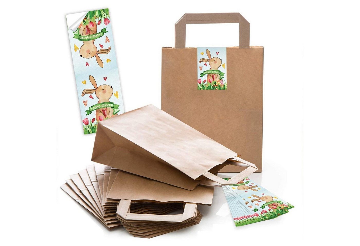 Logbuch-Verlag Aufkleber 25 kleine braune Papiertüte Ostern Oster-Verpackung Geschenktasche 18 Bild 4
