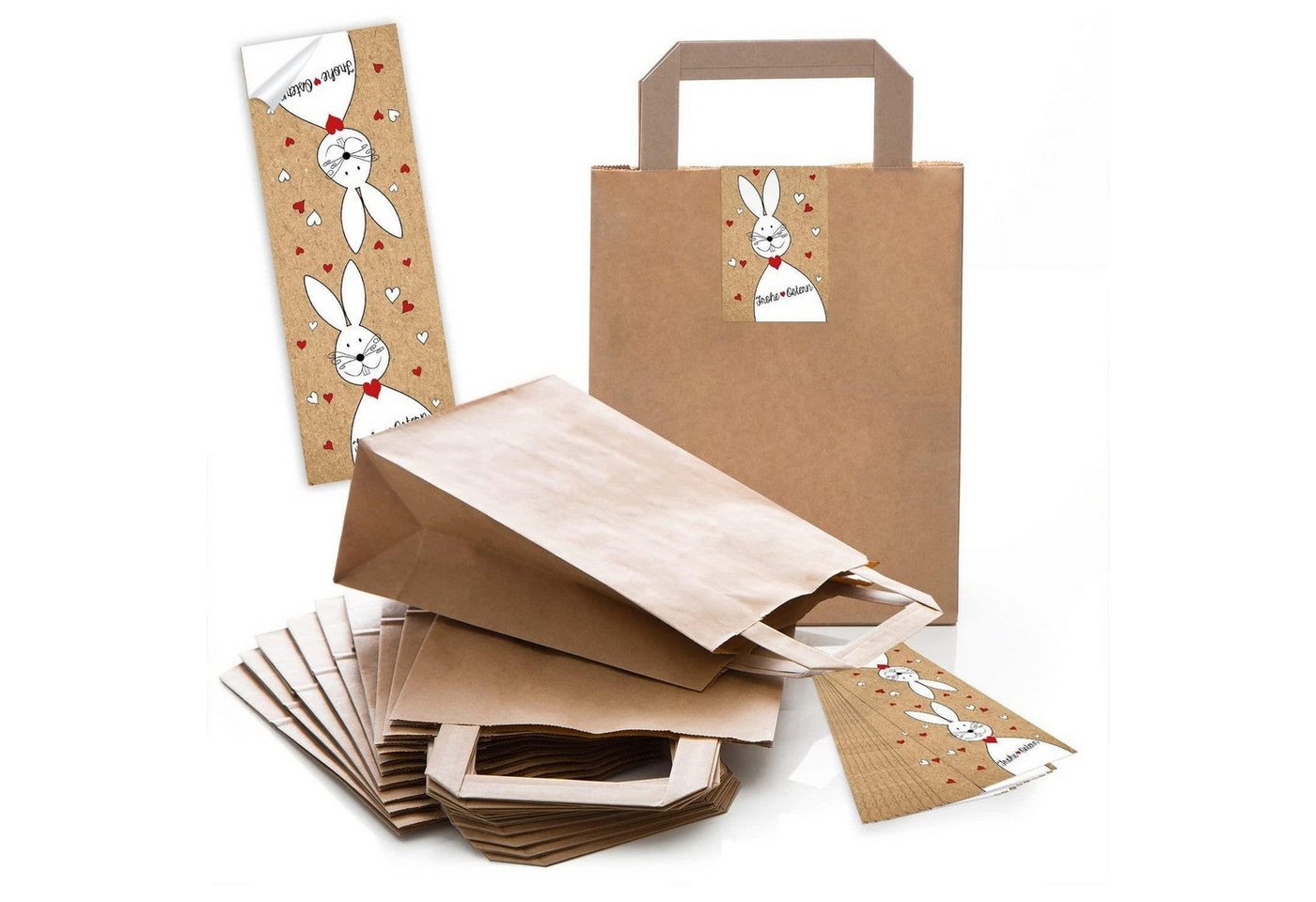 Logbuch-Verlag Aufkleber 25 kleine braune Papiertüte Ostern Oster-Verpackung Geschenktasche 18 Bild 5