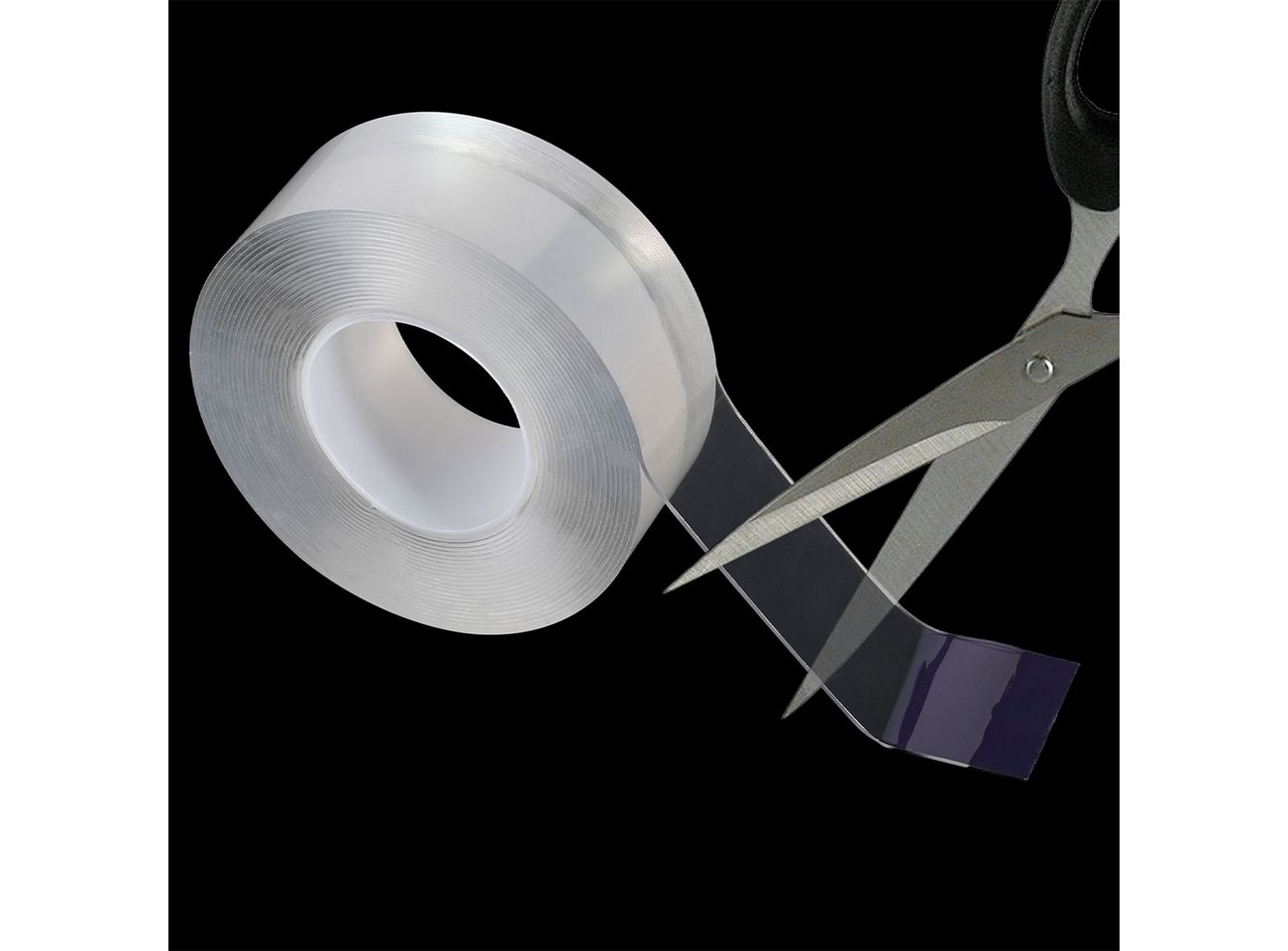 shop'n smile ideoon Klebeband Nano-Klebeband Doppelseitig Transparent (5m), 110g/cm² Haltekraft (1-St., 1er-/2er-Set) Doppelseitig, wiederverwendbar, transparent & rückstandslos ablösbar Bild 4