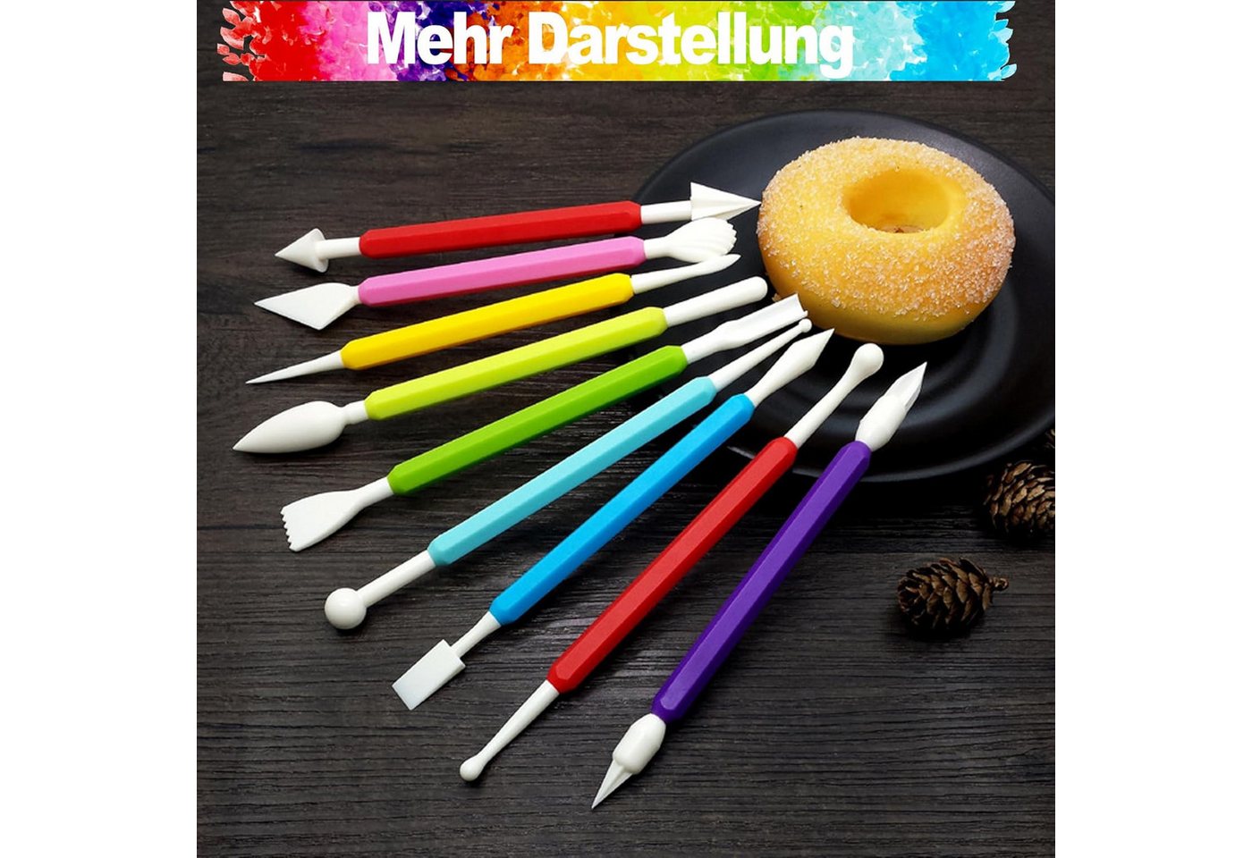 FOUORTUNATE-BEE Modellierwerkzeug 9-teiliges Modellierwerkzeug-Set für Ton und Keramik, (9 St), DIY Werkzeugset für Töpfern, Modellieren und Gestalten Bild 3