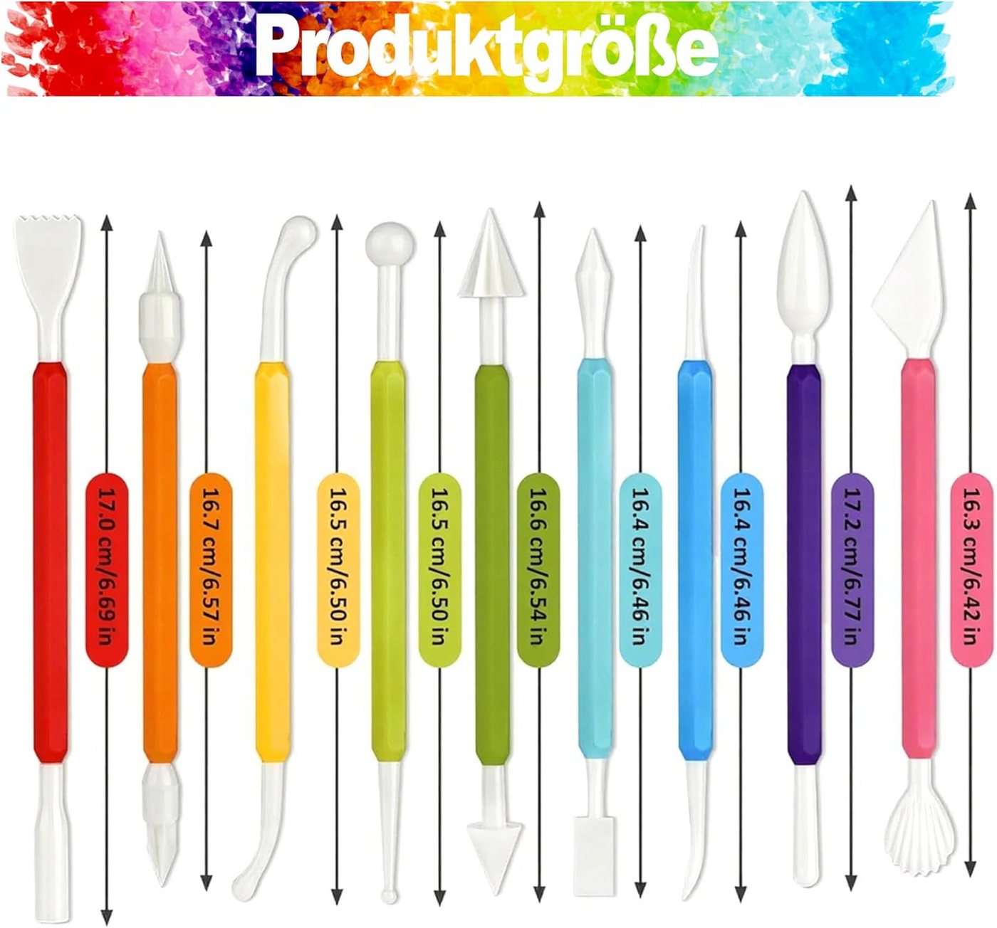 FOUORTUNATE-BEE Modellierwerkzeug 9-teiliges Modellierwerkzeug-Set für Ton und Keramik, (9 St), DIY Werkzeugset für Töpfern, Modellieren und Gestalten Bild 4