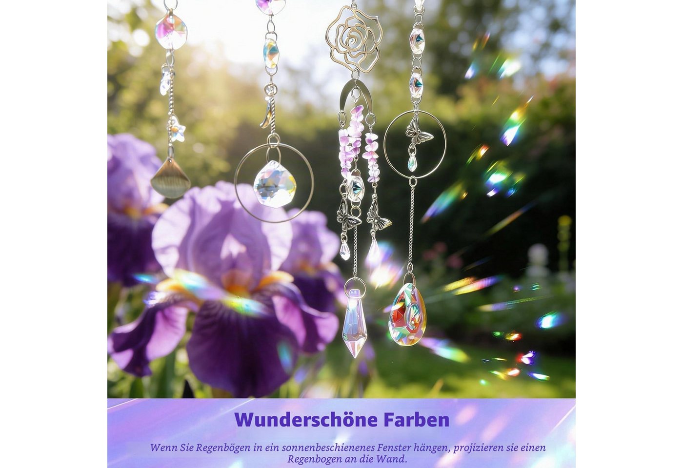 Diwzbyn Kreativset Sonnenfänger Bastelset,400-teiliges DIY Kristall Sonnenfänger Set, (400-tlg), Regenbogen Lichtfänger für Fenster, Innen- und Außendekoration Bild 4