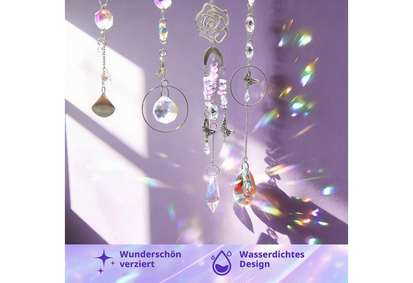 Diwzbyn Kreativset Sonnenfänger Bastelset,400-teiliges DIY Kristall Sonnenfänger Set, (400-tlg), Regenbogen Lichtfänger für Fenster, Innen- und Außendekoration Bild 5