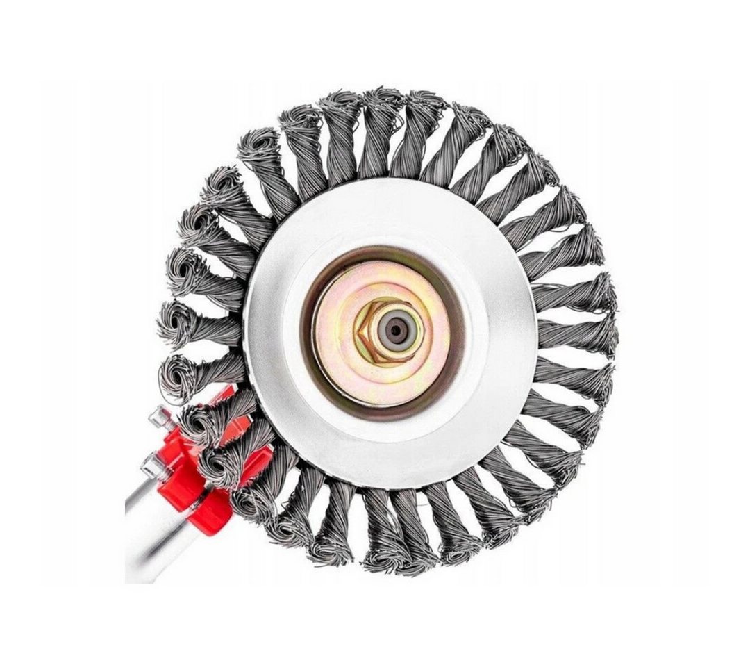 VERK GROUP Akku-Motorsense Profi Unkrautbürste 200 mm für Freischneider Motorsense 25 mm, (Unkrautbürste, 1 St., Unkrautbürste 200 mm für Freischneider und Motorsensen), 200 mm Durchmesser, Stahl-Drahtborsten, 25 mm Aufnahme Bild 2