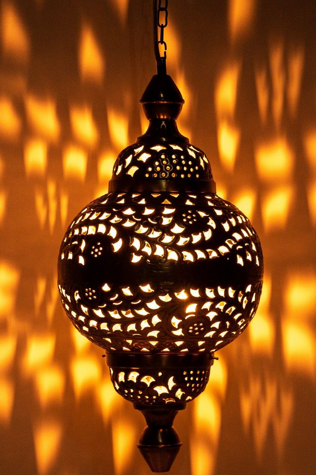 Marrakesch Orient & Mediterran Interior Pendelleuchte Lámpara colgante Fahda Silber, Lámpara oriental hecha a mano, 50 cm, Handarbeit
