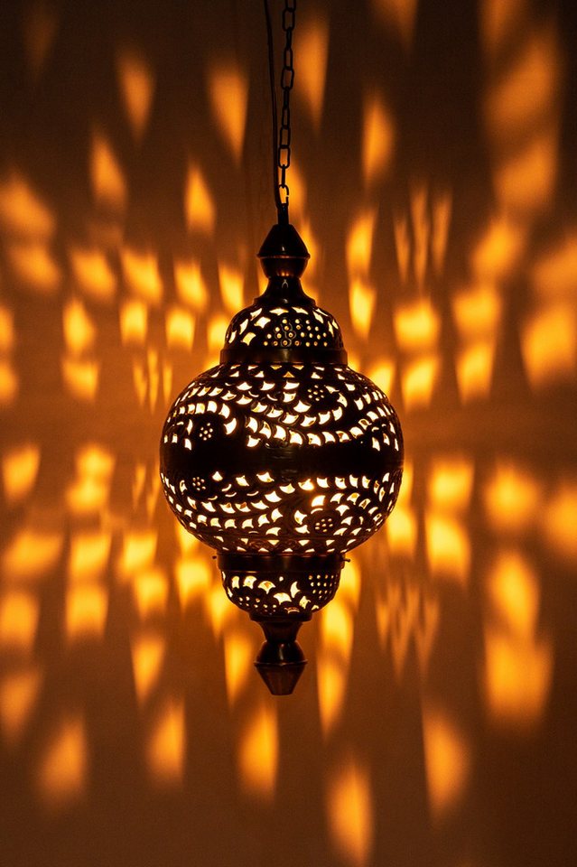 Marrakesch Orient & Mediterran Interior Pendelleuchte Lámpara colgante Fahda Silber, Lámpara oriental hecha a mano, 50 cm, Handarbeit Bild 3