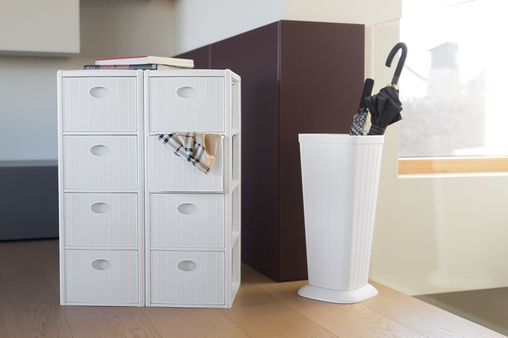 Kreher Rollcontainer mit 4 Schüben im Rattan Design (schmal) in Braun Bild 2