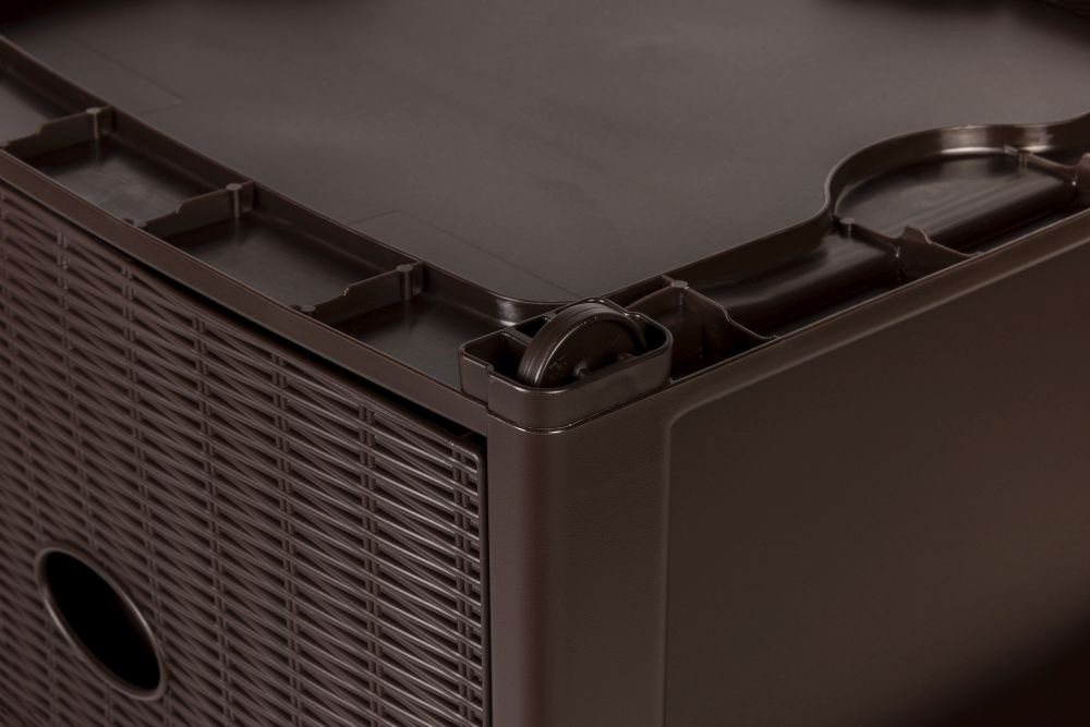 Kreher Rollcontainer mit 4 Schüben im Rattan Design (schmal) in Braun Bild 3