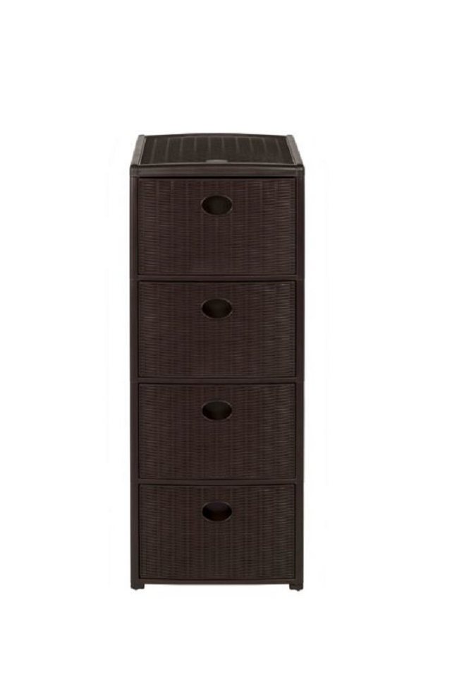 Kreher Rollcontainer mit 4 Schüben im Rattan Design (schmal) in Braun Bild 4