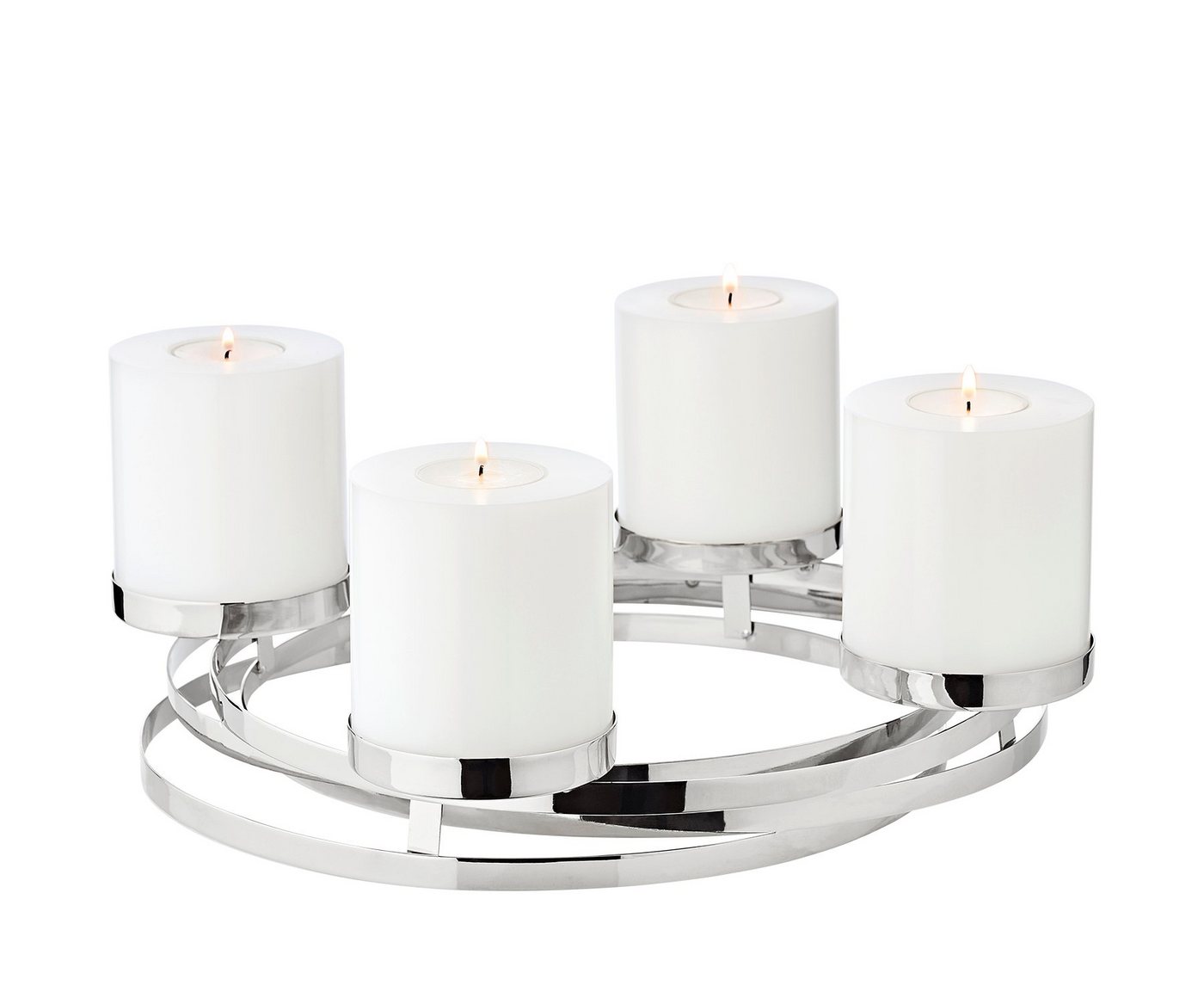 EDZARD Adventskranz Annabel, Silber-Optik, glänzend, vernickelt, Ø 34 cm Bild 5