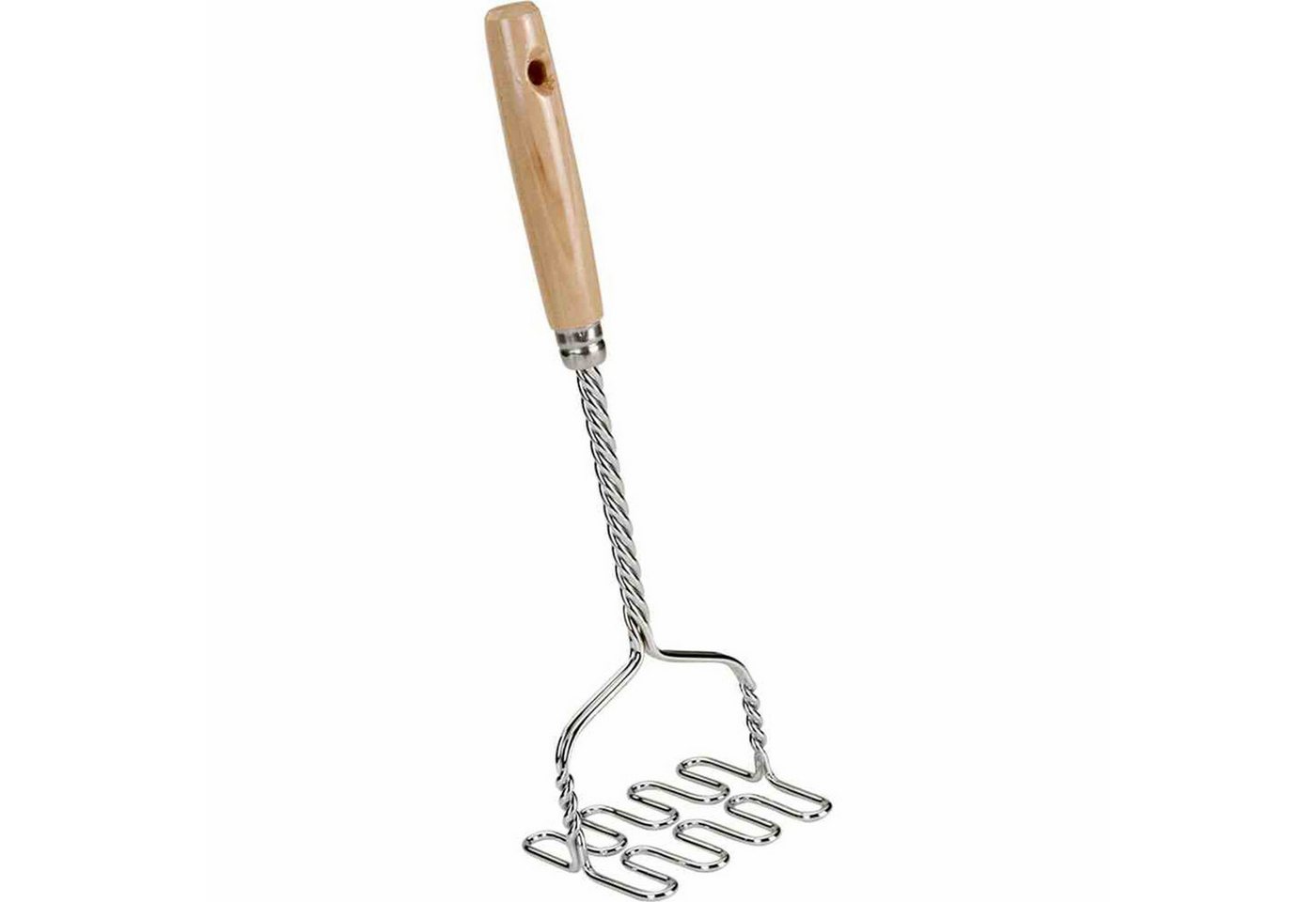 Metaltex Kartoffelstampfer Kartoffelstampfer 33 cm Metall verzinnt, mit Holzgriff, verzinnt/Holz