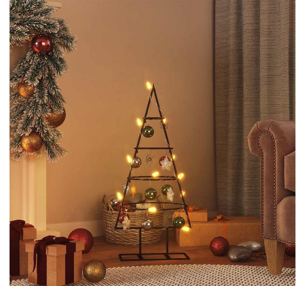 furnicato Künstlicher Weihnachtsbaum Metall-Weihnachtsbaum Schwarz 27 x 25 x 60 cm, Zerlegbare Tannenbaum-Deko mit stabilem Ständer für das Zuhause Bild 3