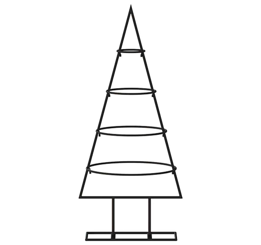 furnicato Künstlicher Weihnachtsbaum Metall-Weihnachtsbaum Schwarz 27 x 25 x 60 cm, Zerlegbare Tannenbaum-Deko mit stabilem Ständer für das Zuhause Bild 4