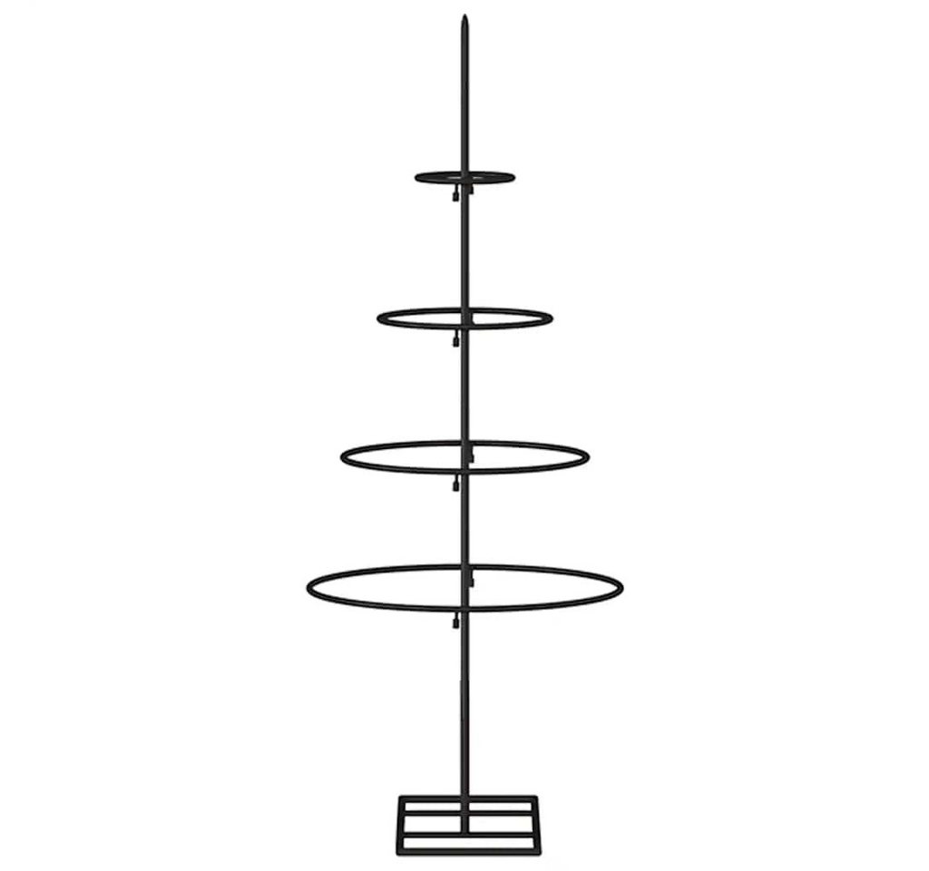 furnicato Künstlicher Weihnachtsbaum Metall-Weihnachtsbaum Schwarz 27 x 25 x 60 cm, Zerlegbare Tannenbaum-Deko mit stabilem Ständer für das Zuhause Bild 5