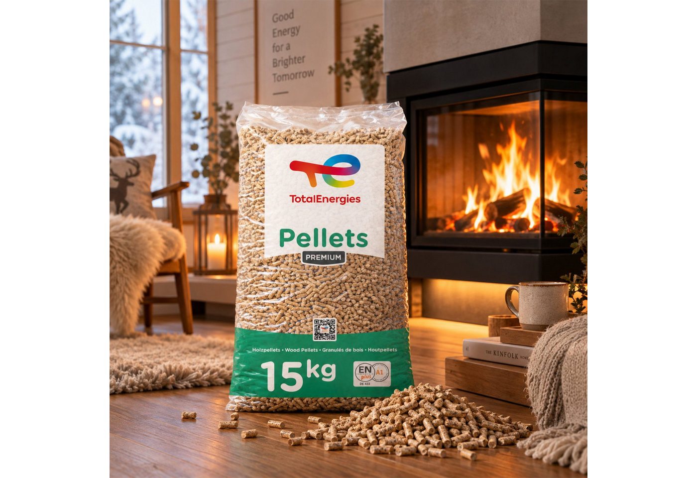 TotalEnergies Holzpellets Premium ENplus A1 Holzpellets Weichholz, 300 kg, (Palette, 20-St) Bild 2