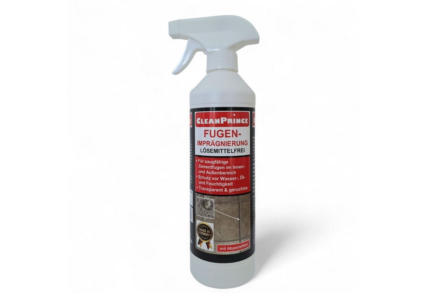 CleanPrince Bodenversiegelung Fugenimprägnierung CP400650 transparent, für Zementfugen Bad & Küche, sofort gebrauchsfertige Premium-Imprägnierung Bild 2