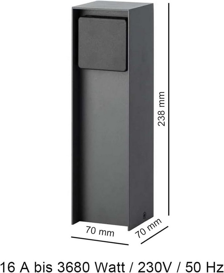 G&L Gartensteckdose Garten Steckdosensäule mit Erdspieß für Außen, Max. Leistung 3680 Watt Bild 4