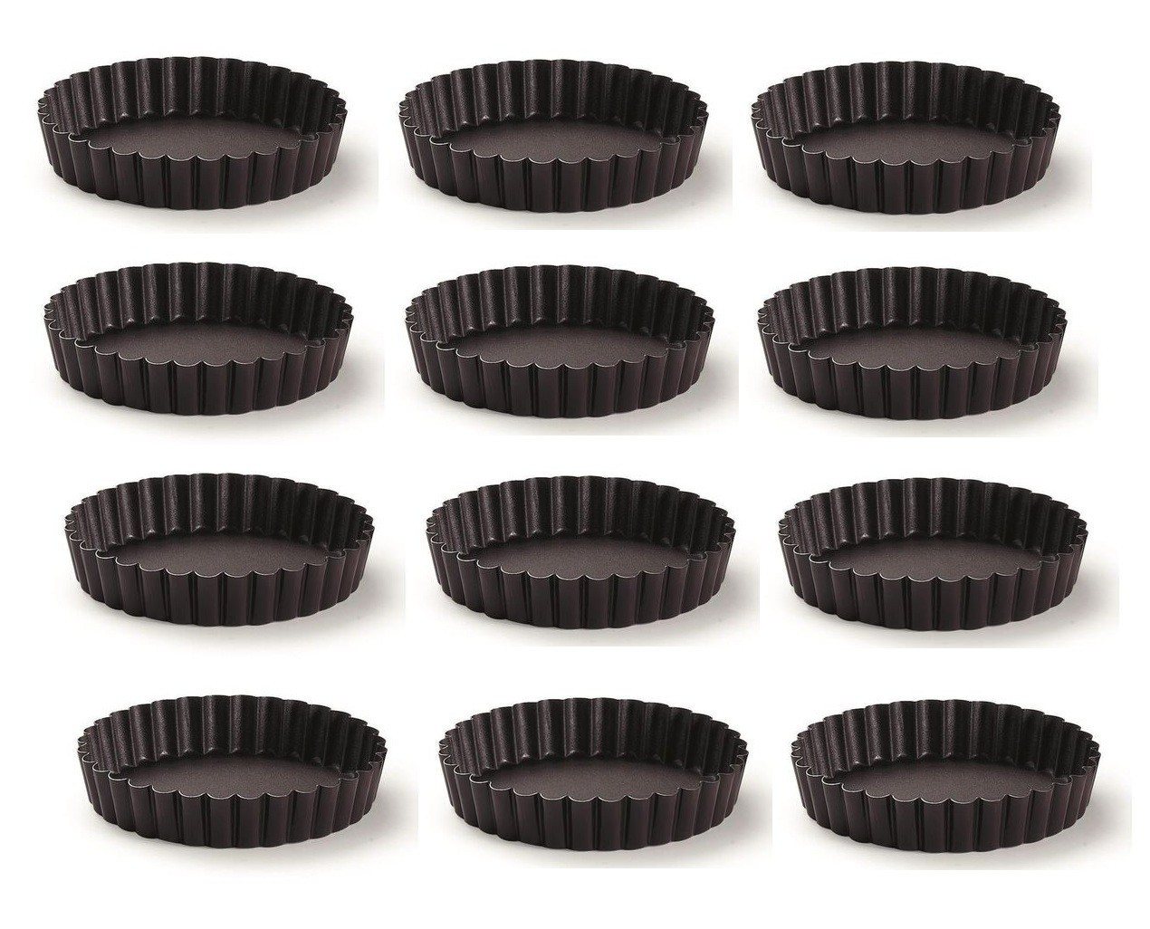 Schneider GmbH Backform 12 x Kuchenform rund/gewellt für Tortellettes + Törtchen Antihaft Bild 2