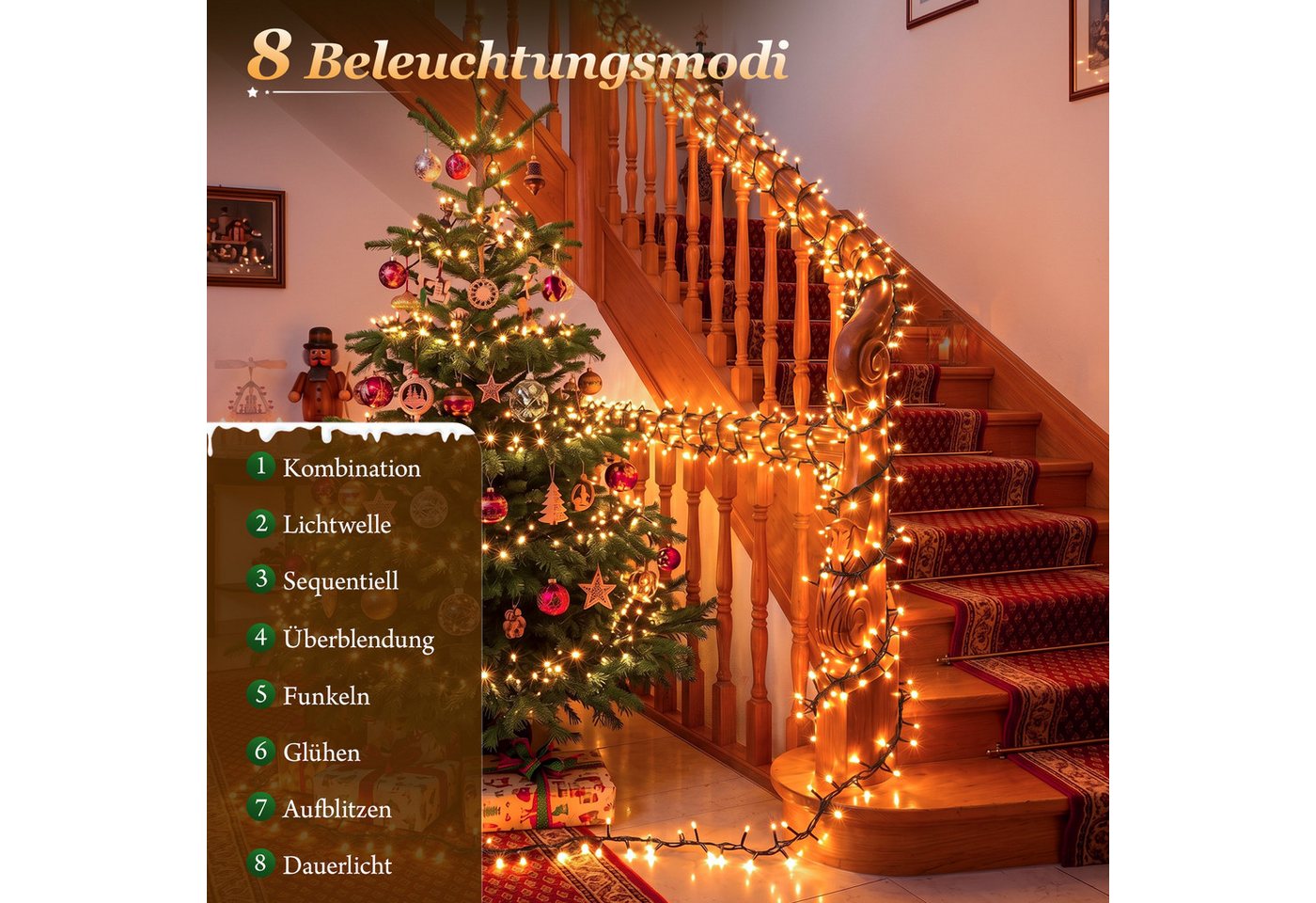 Salcar LED-Lichterkette 2m-100m LED Lichterkette Weihnachtsbaum 20-1660er LED Weihnachtsdeko Bild 2