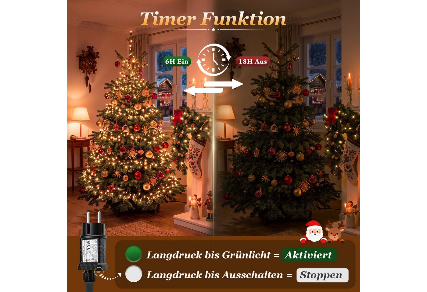 Salcar LED-Lichterkette 2m-100m LED Lichterkette Weihnachtsbaum 20-1660er LED Weihnachtsdeko Bild 4
