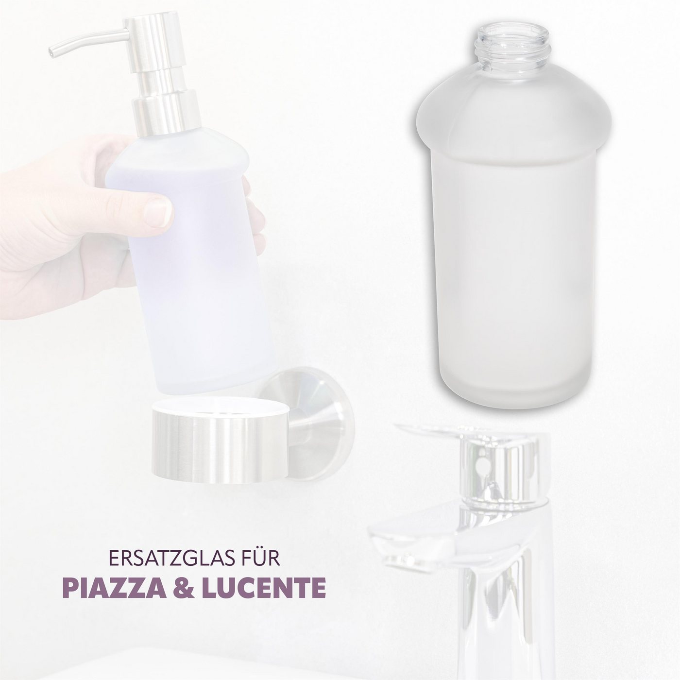 bremermann Seifenspender Bad-Serie PIAZZA & LUCENTE - Ersatz-Seifenspenderglas, (1-tlg) Bild 3