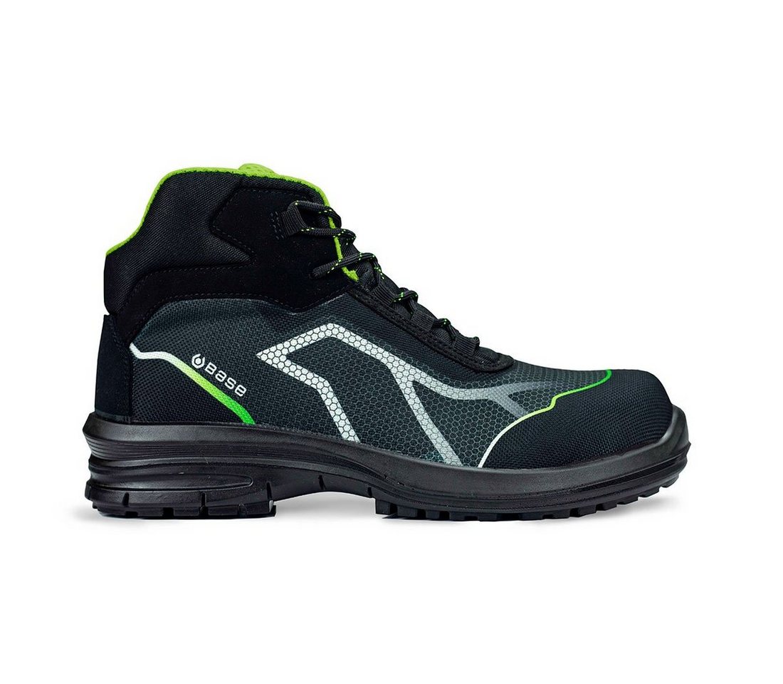 Base Footwear Sicherheitsschuhe OREN TOP S3 knöchelhoch schwarz/grün Sicherheitsschuh (Knöchelstiefel) metallfrei