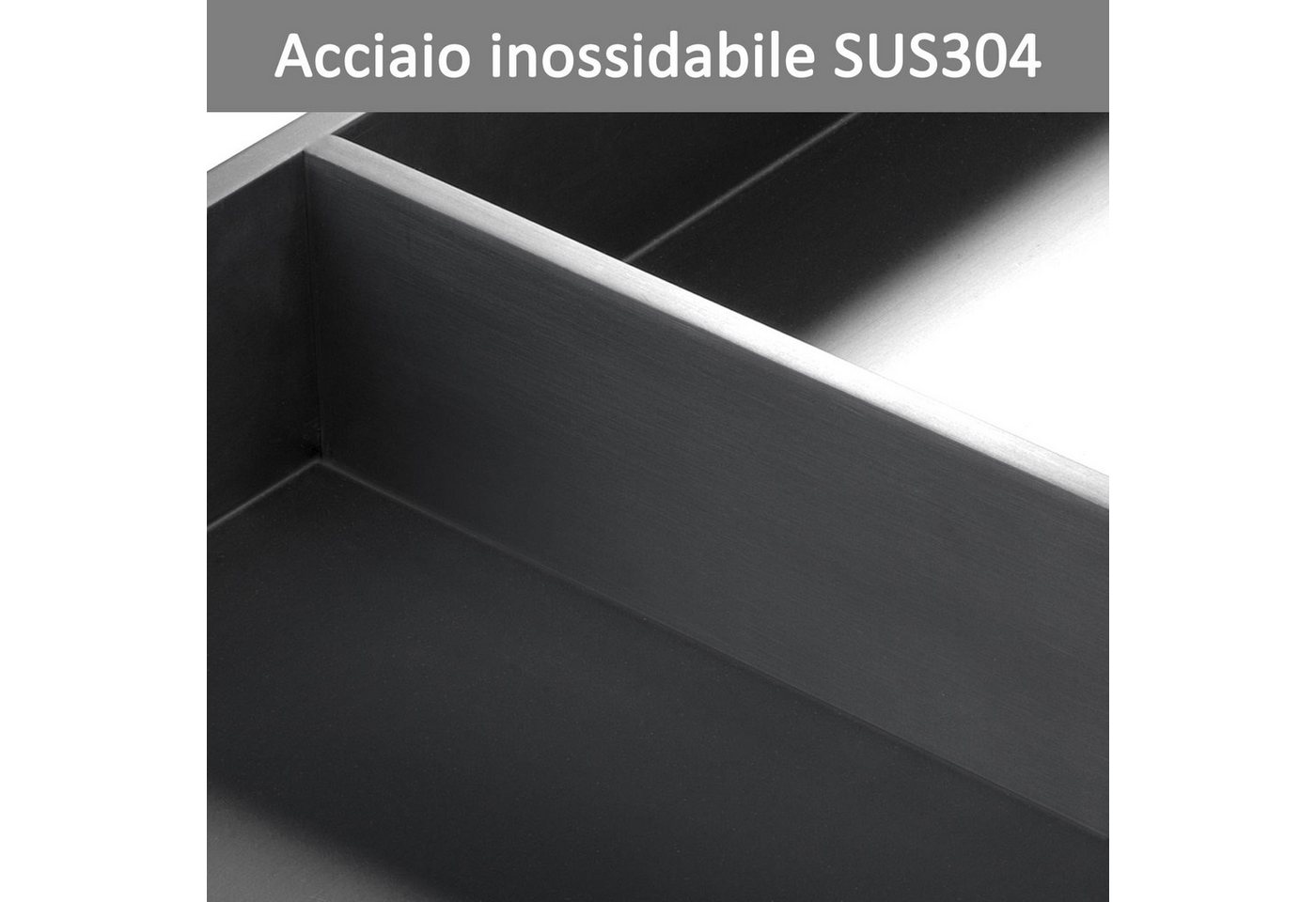 SaniteModar Duschwand Wandnische Dusche aus Edelstahl, Einbaunische für Badezimmer, Edelstahl, (1 tlg), Duschnische 30 × 60 × 10 cm, horizontal & vertikal montierbar Bild 4