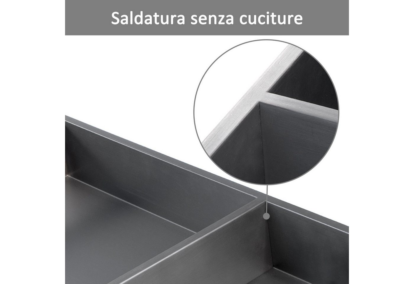SaniteModar Duschwand Wandnische Dusche aus Edelstahl, Einbaunische für Badezimmer, Edelstahl, (1 tlg), Duschnische 30 × 60 × 10 cm, horizontal & vertikal montierbar Bild 5