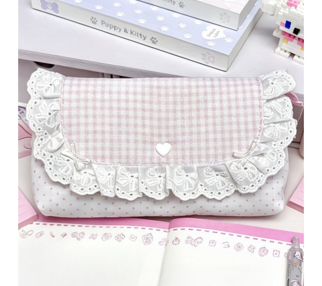 Diwzbyn Federtasche Mäppchen Mädchen, Schleife Federmäppchen, Aesthetic Federmappe, (Pencil Case fächern, Schulsachen Stiftebox), Federpenal Teenager Erwachsene für Schule Büro Bild 3
