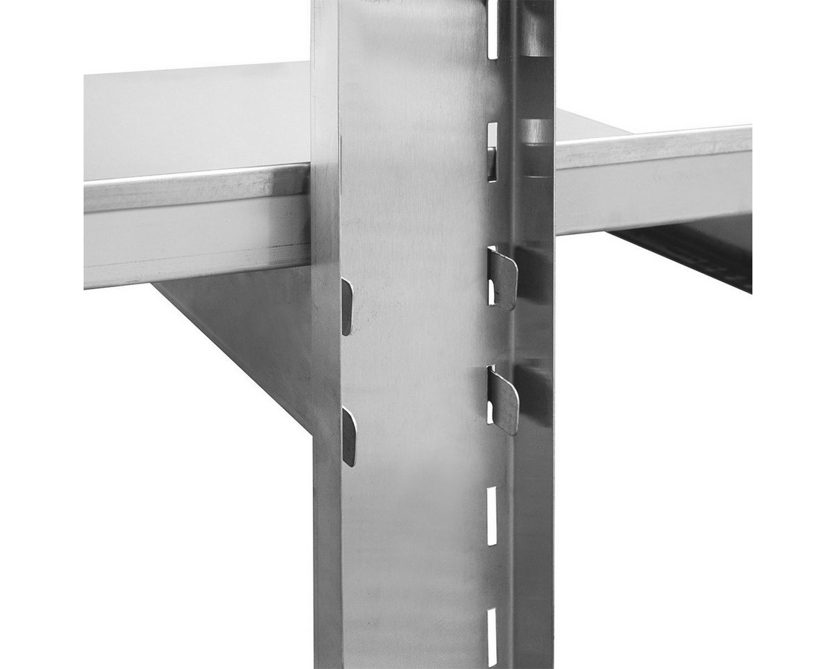 GastroHero Wandboard Edelstahl Wandboard 160x40 cm Wandregal Küche Gastro, Chrom-Nickel-Stahl, Tragkraft 95 kg, hygienische Oberfläche