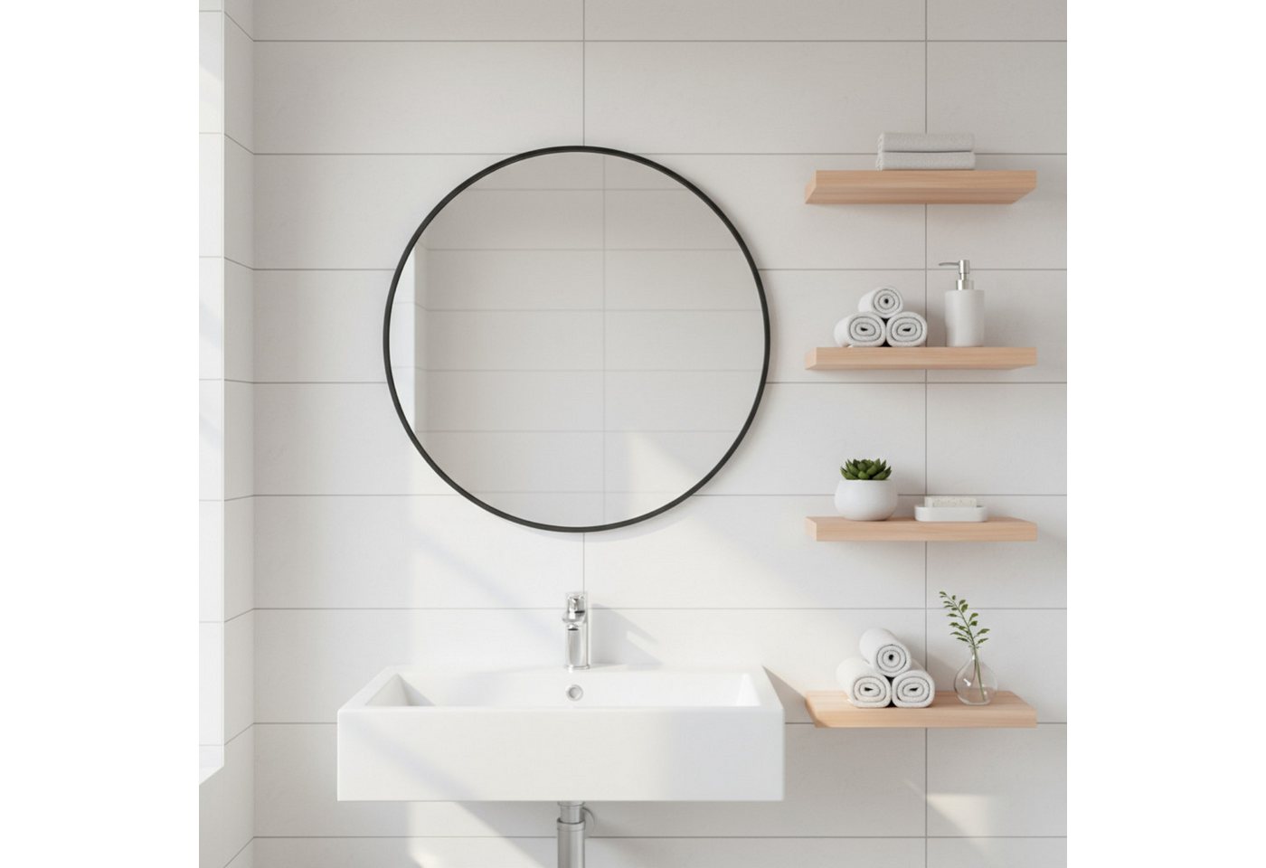 Levandeo® Wandregal, Wandboard Bobby 40cm Kernbuche - Wandregal Regal Board Bord Bild 2