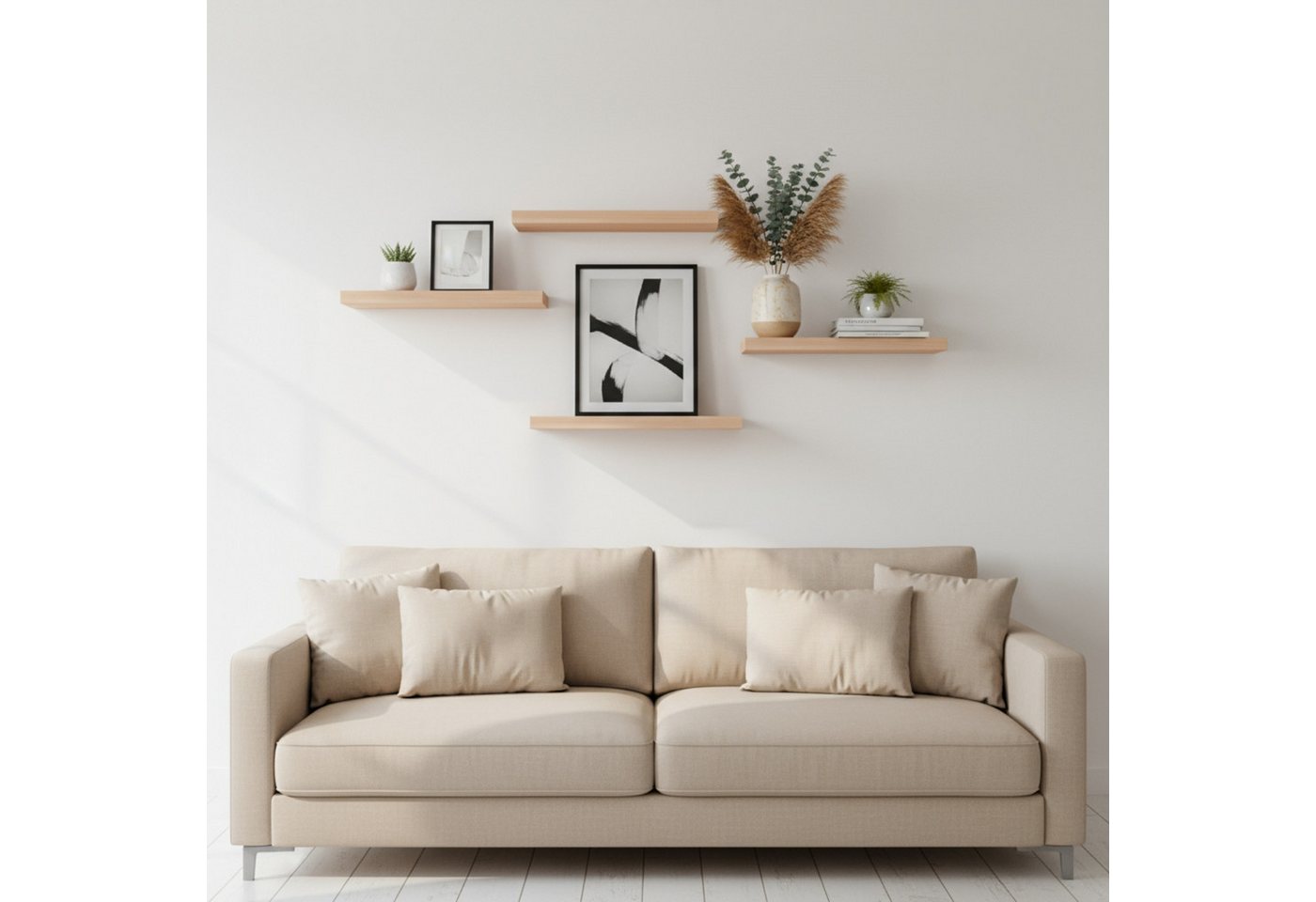 Levandeo® Wandregal, Wandboard Bobby 40cm Kernbuche - Wandregal Regal Board Bord Bild 4