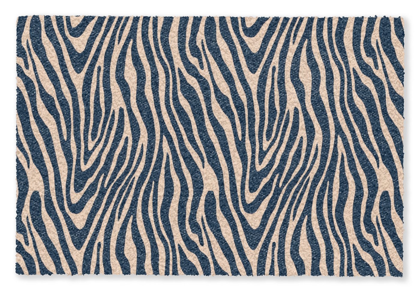 MuchoWow Fußmatte Zebra - Muster - Blau - Beige, Rechteckig, innen Schmutzfangmatte, Tür, Schmutzfänger Flur, Teppich 60x40 cm