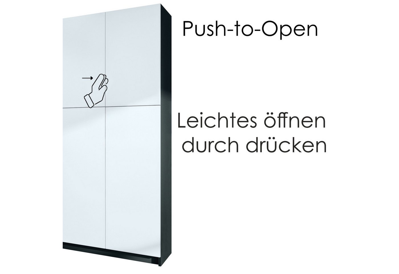 InnoFurn Aktenschrank Elona M1 Büroschrank (Aufbewahrungschrank, Schrank für Büro, Home Office (82 x 184 x 37 cm) Aufbewahrungschrank mit Soft-Close & Push-to-Open