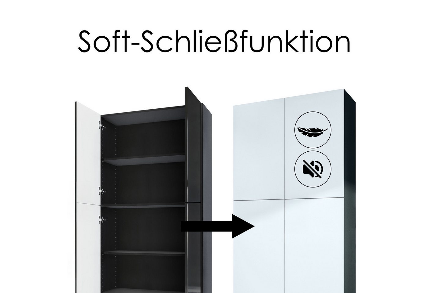 InnoFurn Aktenschrank Elona M1 Büroschrank (Aufbewahrungschrank, Schrank für Büro, Home Office (82 x 184 x 37 cm) Aufbewahrungschrank mit Soft-Close & Push-to-Open Bild 4