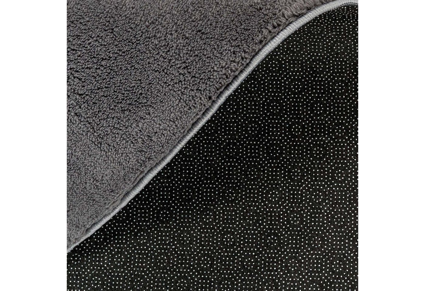 TaCa Home Teppich Supersoft Kurzflor-Teppich Uni, rechteckig, Höhe: 14 mm, Wohnzimmer Schlafzimmer Esszimmer, new anthrazit - 50 x 80 cm
