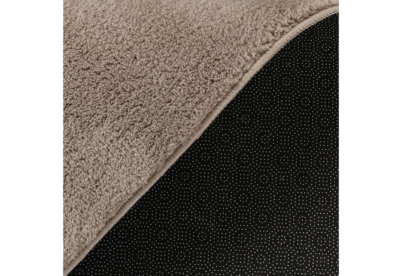 TaCa Home Teppich Supersoft Kurzflor-Teppich Uni, rechteckig, Höhe: 14 mm, Wohnzimmer Schlafzimmer Esszimmer, new taupe - 50 x 80 cm Bild 5