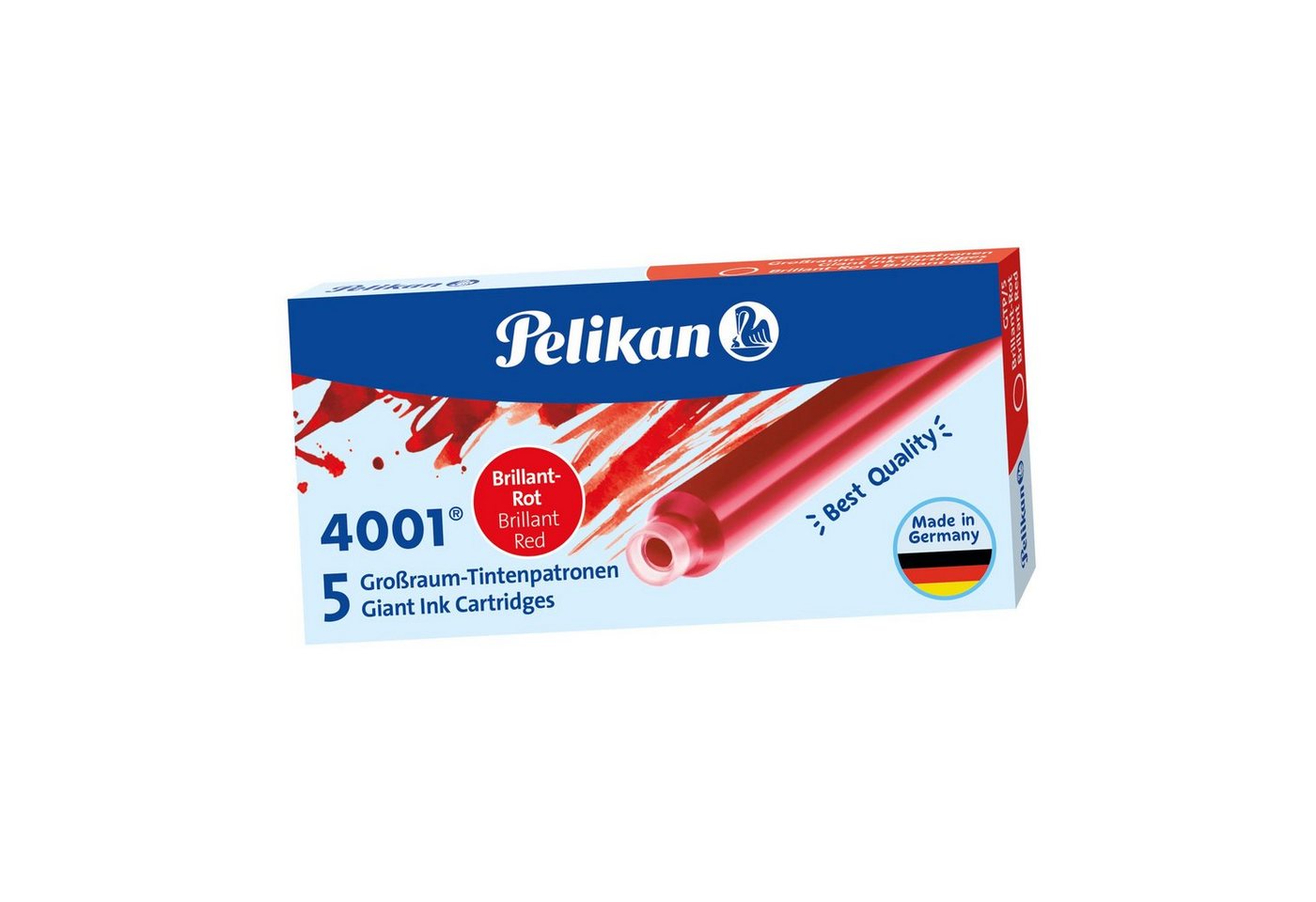 Pelikan Füllfederhalter Pelikan Großraum-Tintenpatronen 4001 GTP/5, rot Bild 2