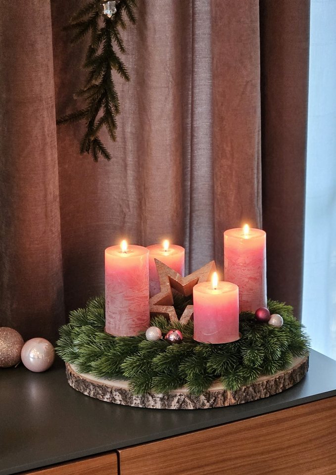 Meinposten Adventskranz Tannenkranz Weihnachtskranz künstlicher Deko-Kranz grün Ø 40cm
