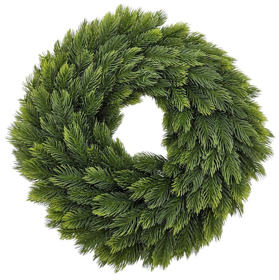 Meinposten Adventskranz Tannenkranz Weihnachtskranz künstlicher Deko-Kranz grün Ø 40cm Bild 2