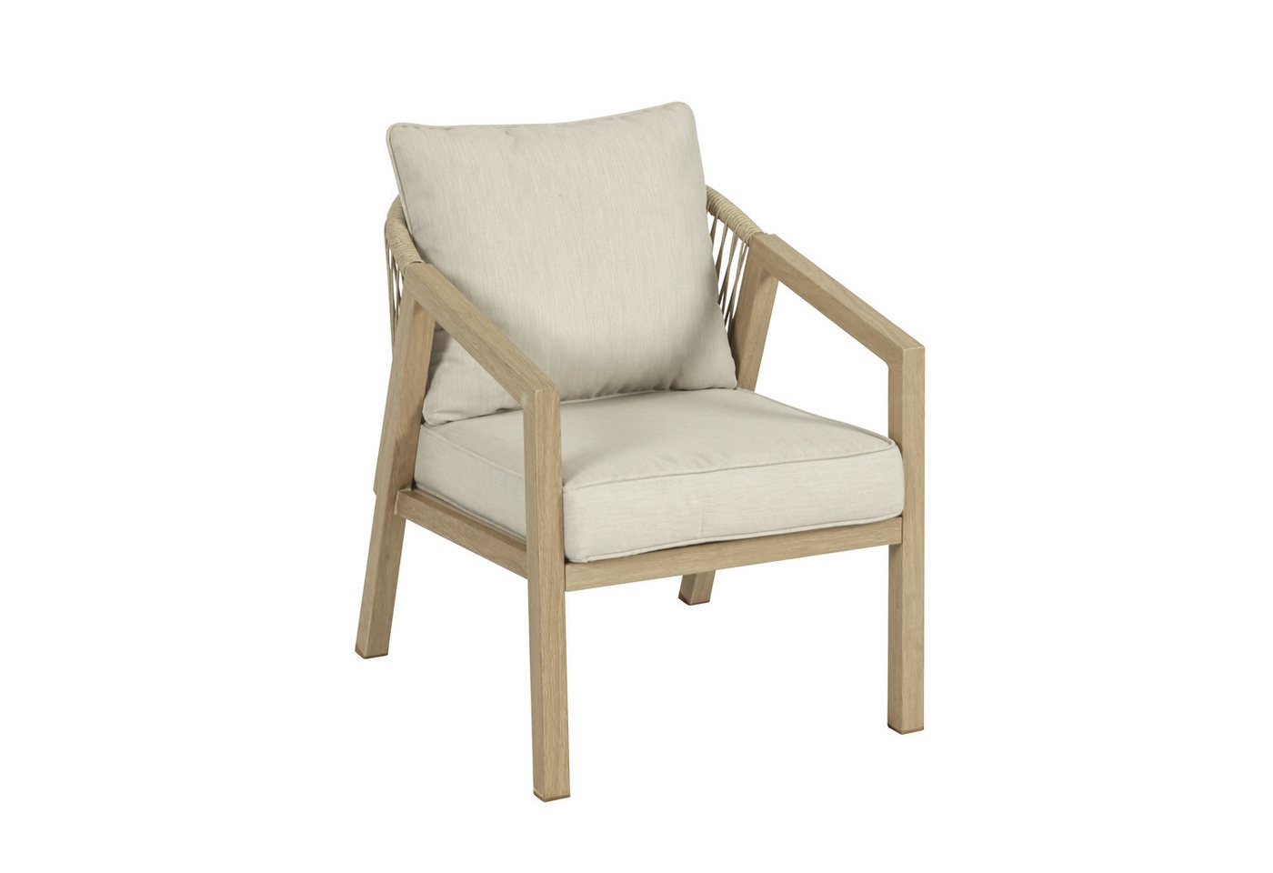 Koll Living Gartenlounge-Set 'Amber' in Beige, aus Stahl in natürlicher Holzoptik, wartungsfrei, (2x Gartensessel, 2-tlg., pulverbeschichteter Stahl in Holzoptik), wasserabweisend, UV- & witterungsbeständig Bild 2