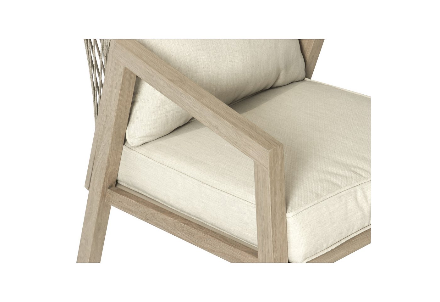 Koll Living Gartenlounge-Set 'Amber' in Beige, aus Stahl in natürlicher Holzoptik, wartungsfrei, (2x Gartensessel, 2-tlg., pulverbeschichteter Stahl in Holzoptik), wasserabweisend, UV- & witterungsbeständig Bild 4