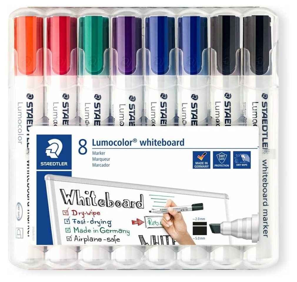 STAEDTLER Whiteboard Marker 8 STAEDTLER 351 B WP8X Whiteboard-Marker farbsortiert 2,0 - 5,0 mm