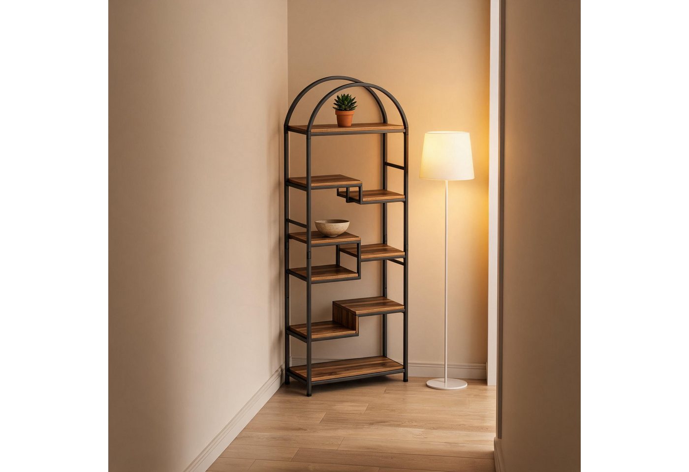 GarveeMore Bücherregal Multifunktionaler Standregal Stufenregal Stauraumregal Küchenregal, 1-tlg., 30x60x170 cm Regal Für Küche, Schlafzimmer Wohnzimmer oder Büro Bild 2