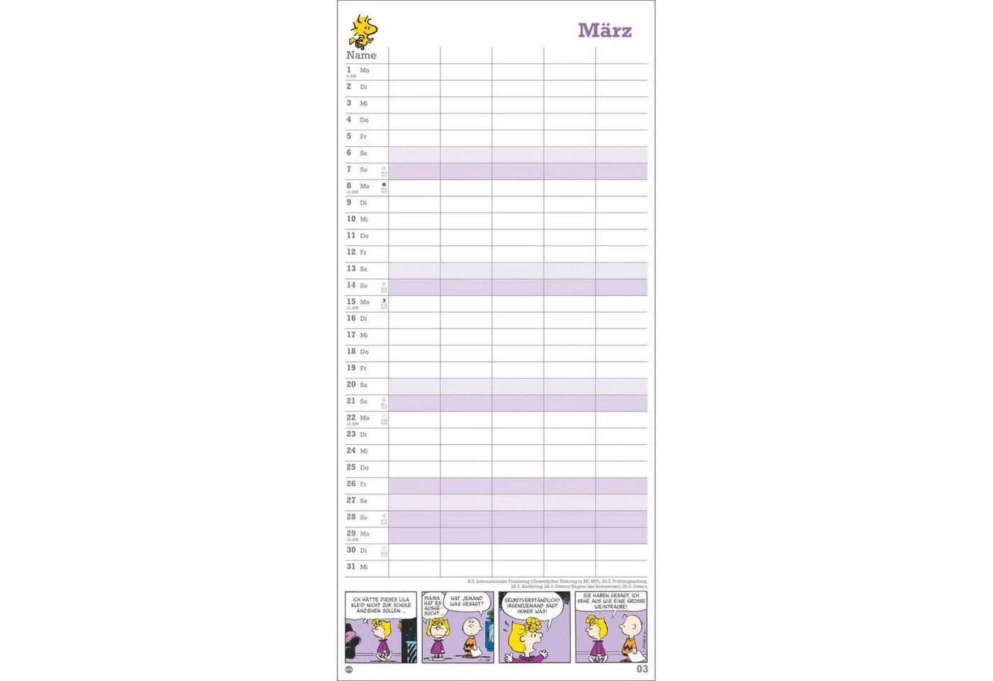 HEYE Wandkalender Peanuts Familienplaner 2027